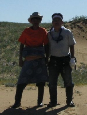 馬の道案内Ｎさんと記念写真。